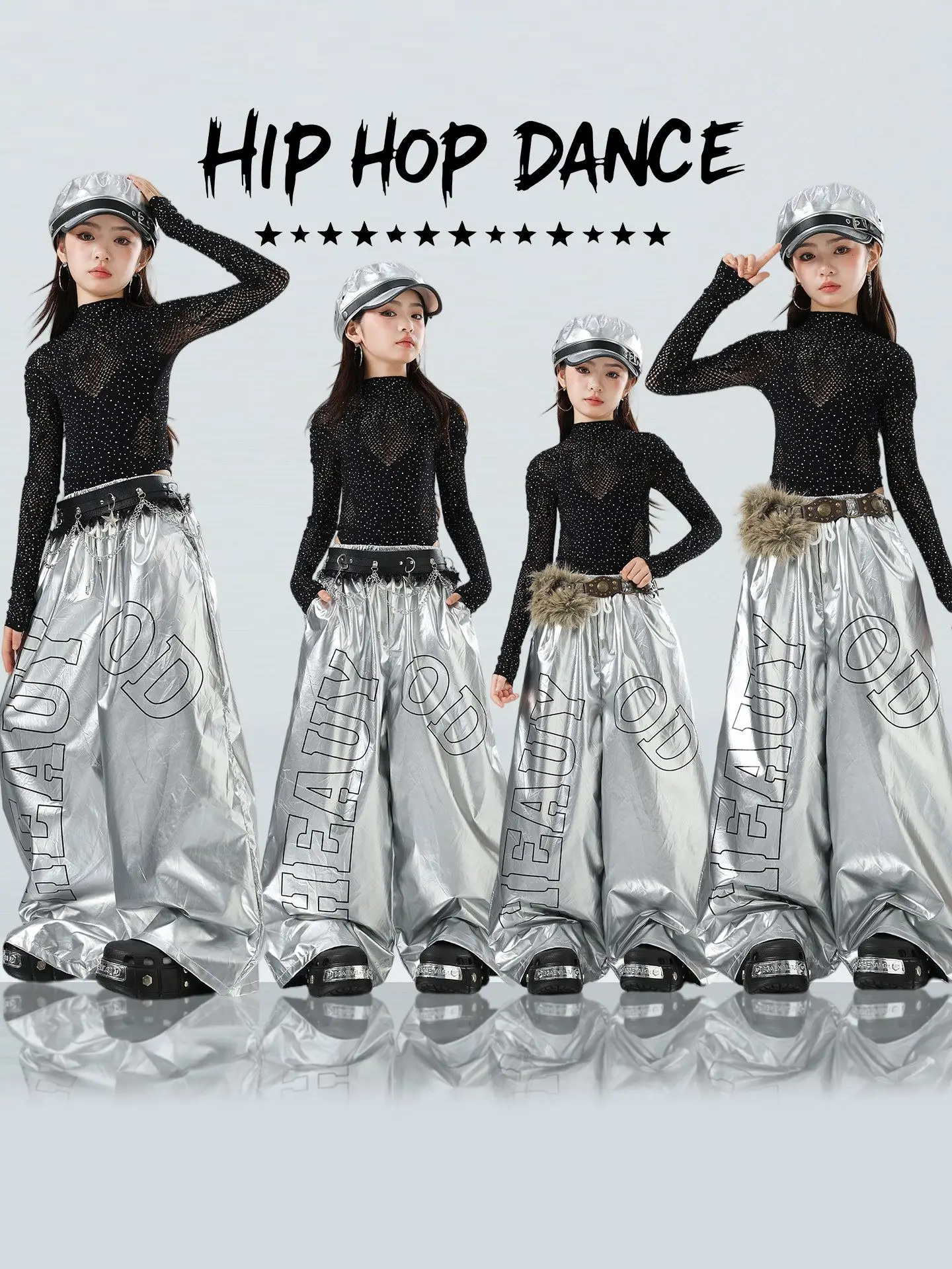2026-kpop-girls-jazz-dance-costume-performance-wear-black-diamond-bodysuit-silver-hip-hop-pants-kids-group-stage-clothing-y2k