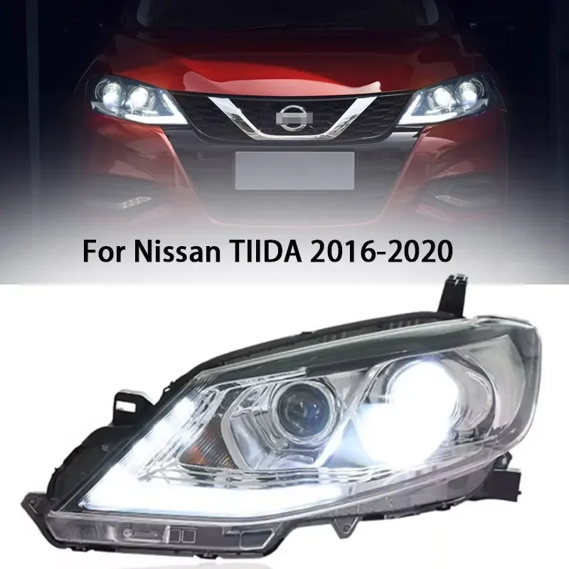 

Автомобильные фары для Nissan TIIDA 2016-2020, полностью светодиодные фары в сборе, модифицированные DRL, аксессуар для линз проектора с высокой настройкой