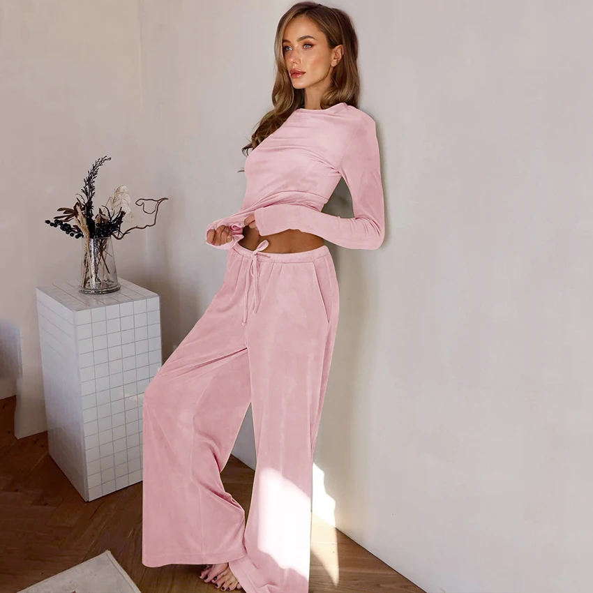 hiloc-automne-sport-decontracte-2-pieces-pyjamas-2026-maison-col-rond-t-shirts-avec-cordon-pantalon-tenues-ample-a-manches-longues-vetements-de-nuit