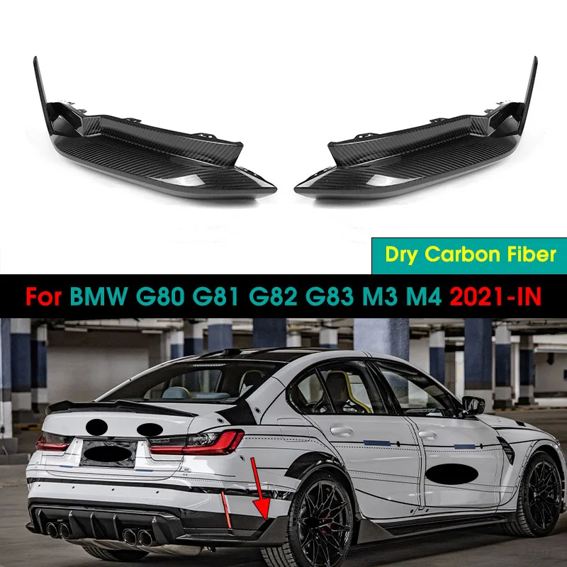 

Dry Carbon Fiber Car Rear Bumper Splitters Lip For BMW G80 G81 G82 G83 M3 M4 2021-IN Rear Splitters Replacement Lip Apron Trim