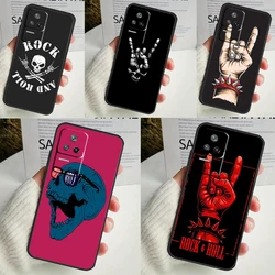 Rock and Roll Skull Funda For POCO M6 Pro X3 X4 X5 X6 M5s F3 F5 Xiaomi 13T Pro 12T 11T 12 13 Lite 14 Ultra Case