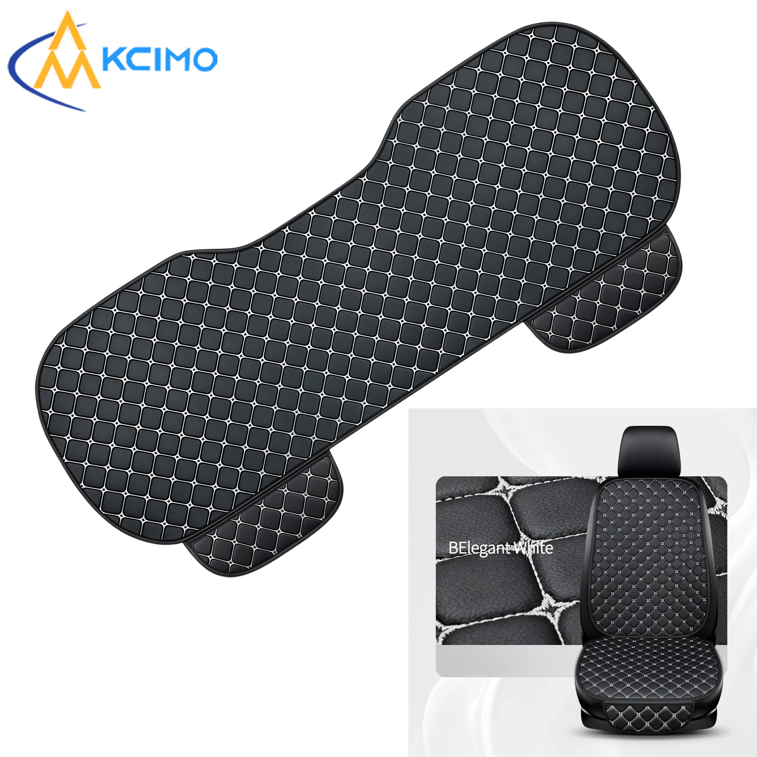 Universal Pu Leather Car Seat Covers - Front & Rear Seat Protectors with Anti-Slip Backing, Soft Cushion for All-Season