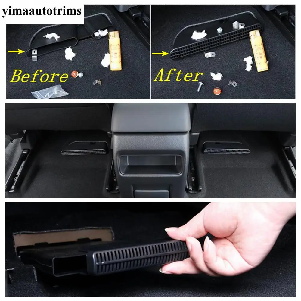 Car Rear Seat Under Floor Air AC Duct Vent Outlet Protective Dust Cover Plastic Accessories For Kia Cerato Forte K3 2019 - 2024