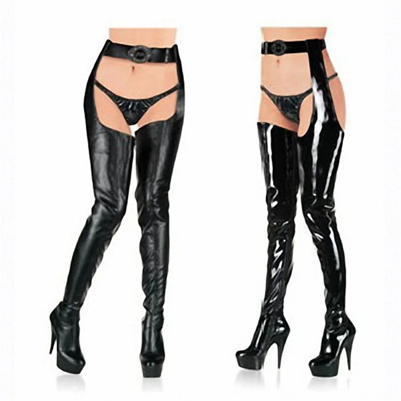 

CACA 15cm Women High Heels Crotch Boots,Men Fetish Stage Pole Dancing Shoes,Platforms Thigh High Botas,Black,White,Red,Dropship