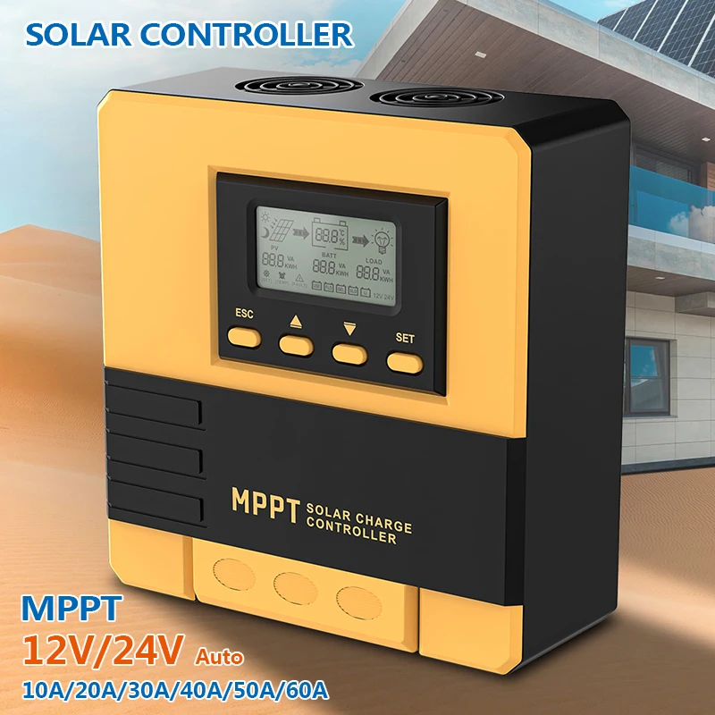 MPPT Solar Charge Controller 60A 50A 40A 30A 20A 10A Solar Panel Solar Charge Regulator 12V 24V Battery PV Input 100VOC