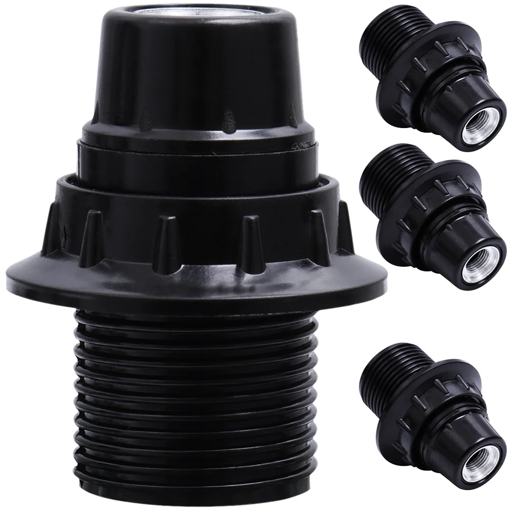 4 Pcs E14 Bakelite Lamp Holder Aluminum Cover Self locking Half thread Black Base Light Heat Corrosion Efficient