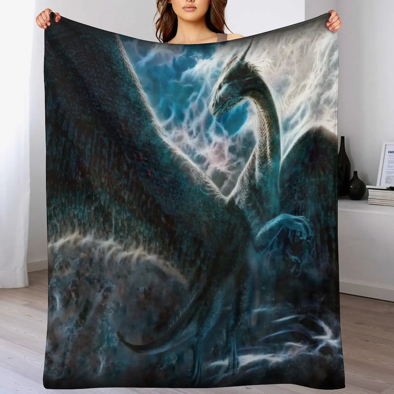 Saphira The Dragon From The Hit Eragon Movie Throw Blanket decorative anime Blankets