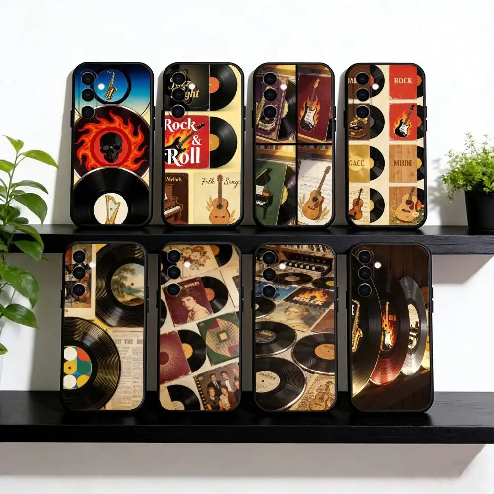 

Vinyl Record Phone Case For Samsung Galaxy A73,A72,A71,A70,A53,A52,A51,Soft Silicone Black Cover