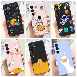 For Samsung A25 5G 2023 Case SM-A256B Cute Astronaut Duck Slim Soft Silicone Back Phone Cover For Samsung A55 A35 5G A356B Coque