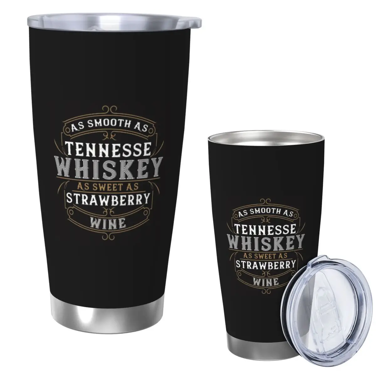 

As Smooth As Tennessee Whiskey Stainless Steel Tumbler Vacuum Insulated Mug Thermal Cold Cup Straws With Lid 20oz