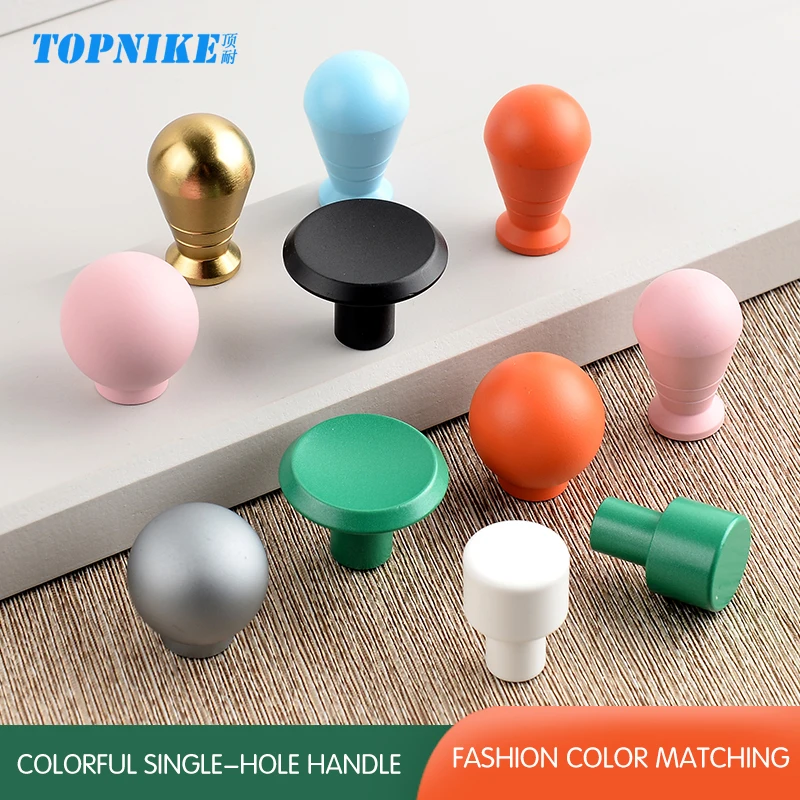 Colourful Small Knob Wardrobe Door Drawer Single-hole Children's Handle Cabinet Orange Green Pink Red Blue White Gray Pulls