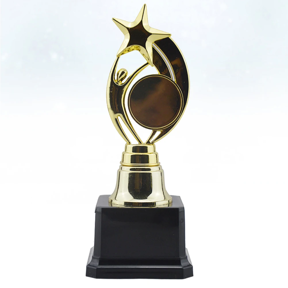 

Fashionable Sports Reward Trophy Plastic Star Award Trophy for Student Sports Competition Match Size S (Golden)