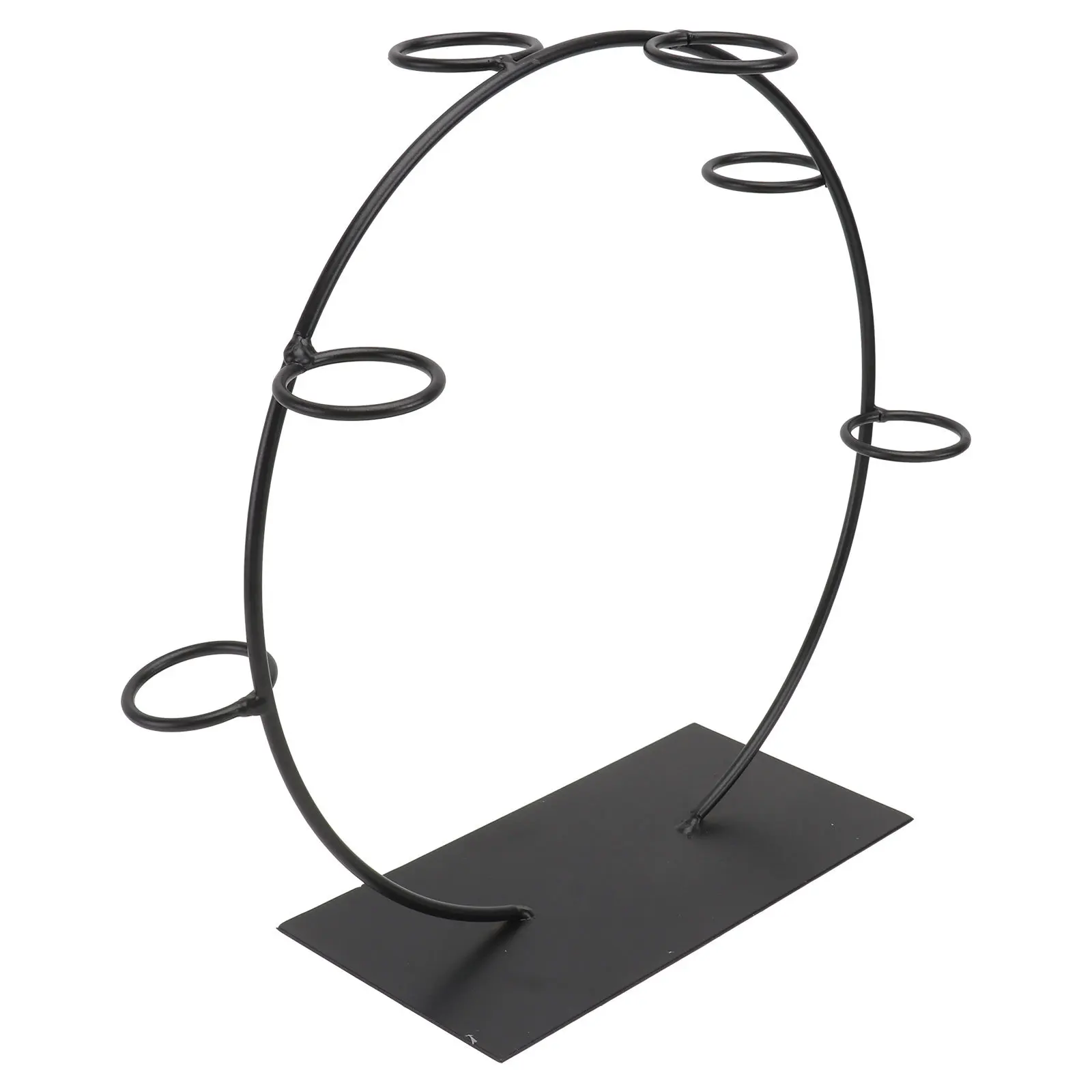 1 قطعة طاولة الحلوى الزفاف الحديد رف شاشة 6-فتحة الآيس كريم مخروط أسود قاعدة مستقرة تصميم أنيق لسوق الحفلات