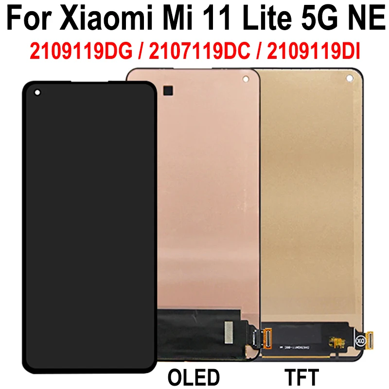 For Xiaomi Mi 11 Lite 5G NE LCD Display Touch Screen For Mi 11 Lite 2109119DG 2107119DC 2109119DI Display Screen Replacement