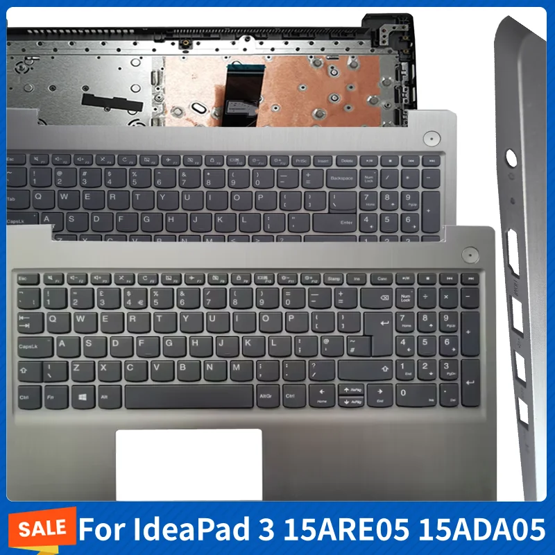 

For IdeaPad 3 15IGL05 15ADA05 15ARE05 15IML05 15IIL05 US/UK/SP/BR/FR/RU New Keyboard Palmrest Upper Cover Computer Replace Parts