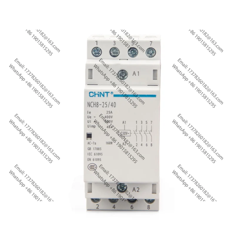 CHNT CHINT-Contactor doméstico Modular NCH8-25/20، 220 فولت، 230 فولت، تيار متردد، 25 أمبير، 1NO، 1NC، 2NO، 2NC سعر 5 قطع