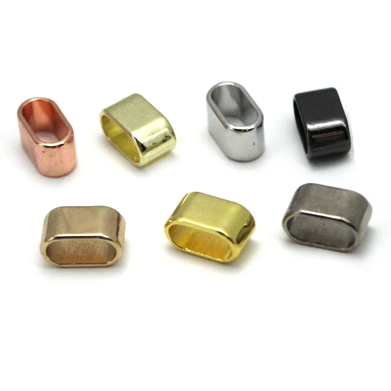 30pcs Slider Spacer Charms Beads Metal Big Hole Beads Accessories 4x9mm fit Flat Leather Bracelet Jewelry Making DIY Findings