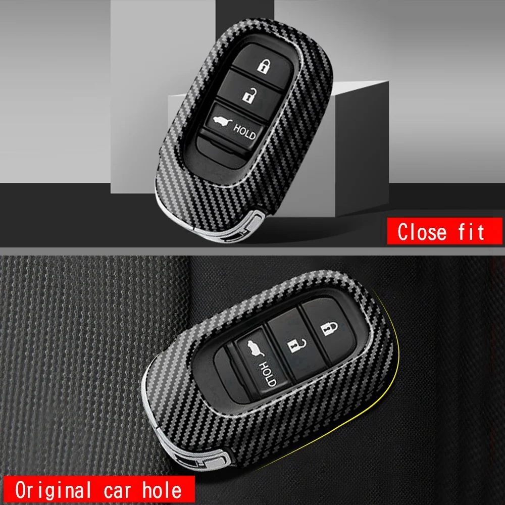 Funda protectora para llave de fibra de carbono para coche, cubierta protectora para llave, accesorios para coche Honda Vezel