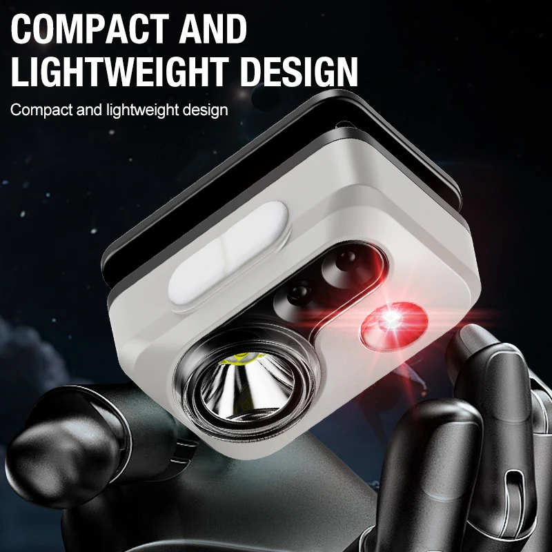 Strong bald head light, night fishing special charging mini induction light, super bright long-range shooting, long battery life