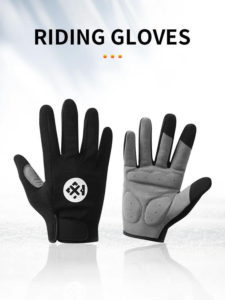 Fahrradhandschuhe für Herren und Damen Touchscreen-fähig Stoßdämpfend Dicke Handflächenpolsterung Rutschfest Atmungsaktiv Mountainbike-Handschuhe – Detail 1