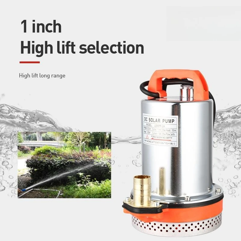 12V/24V DC Submersible Pumps 2 inch Solar Water Pump High Head High Flow Solar Water Pump Home Vegetable Gardening Water Pump
