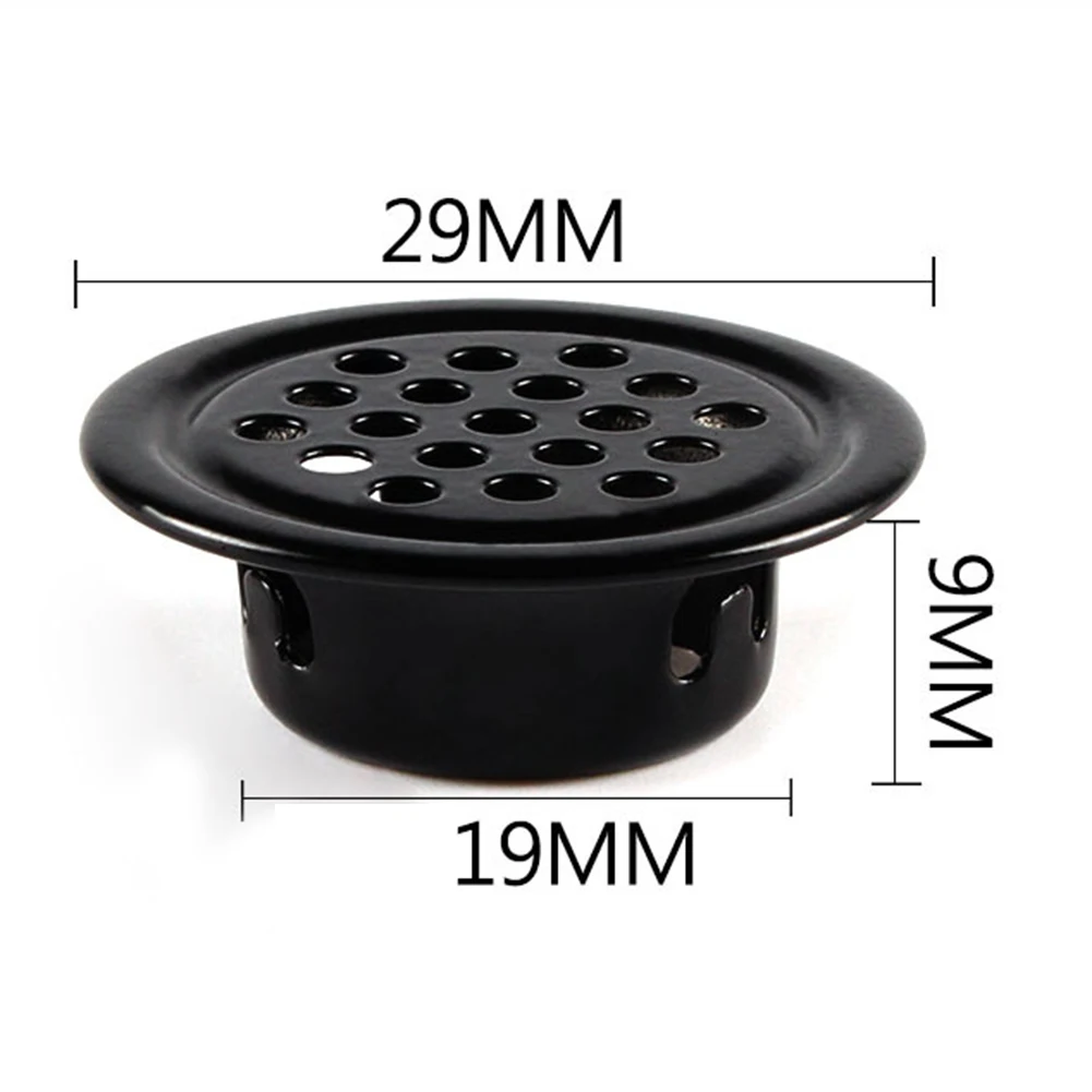 Grille d'aération ronde pour armoire en métal Chi Board, couverture de ventilation domestique, pièces pour armoires, armoires à chaussures, 19mm, 25mm, 29mm, 35mm, 53mm, 10 pièces