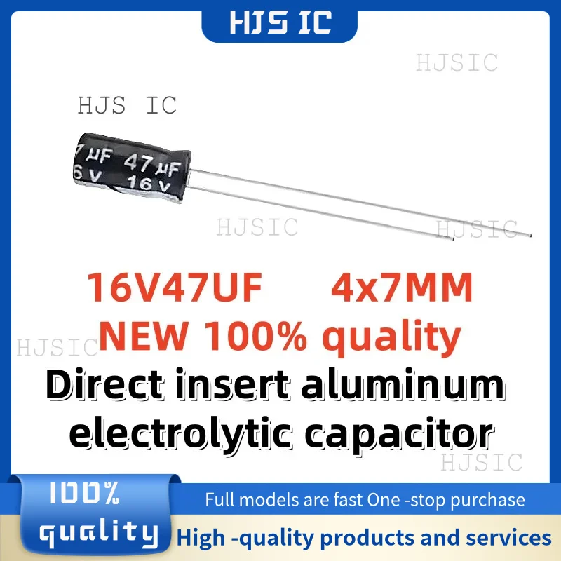 50PCS~100PCS /NEW 100% quality 16V47UF 4x7MM 47uf 16v 4*7mm 47μF 16v  Direct insert aluminum electrolytic capacitor