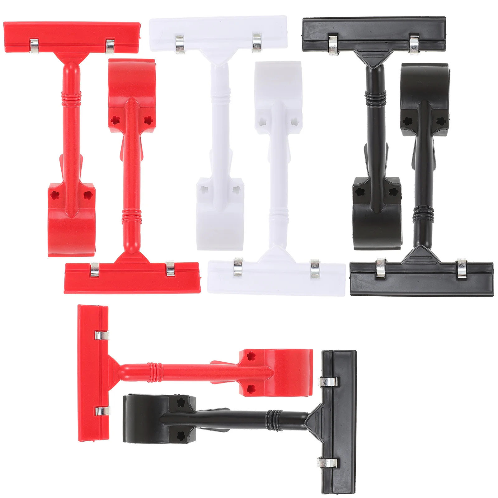 9 قطعة حامل بطاقة السعر البلاستيك للتدوير مزدوج رئيس عرض مقاطع ل الرف القائمة بطاقة التسمية المشبك قابلة لإعادة الاستخدام حامل علامة دوارة #1
