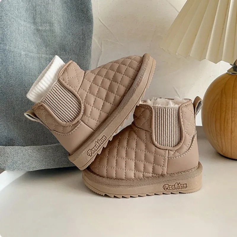 Baby Snow Boots Girls' Winter 2026 New Cotton Boots Walking Shoes With Plush Shoes Young Children's Boots Boys' Horse Boots15-30