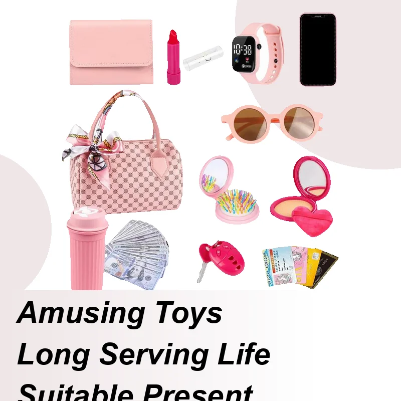 

Little Girl Purse Toy Set Pretend Play Toddler Purse Girls Princess Dress-Up Role Playing Games For Young Children Aged 3-6