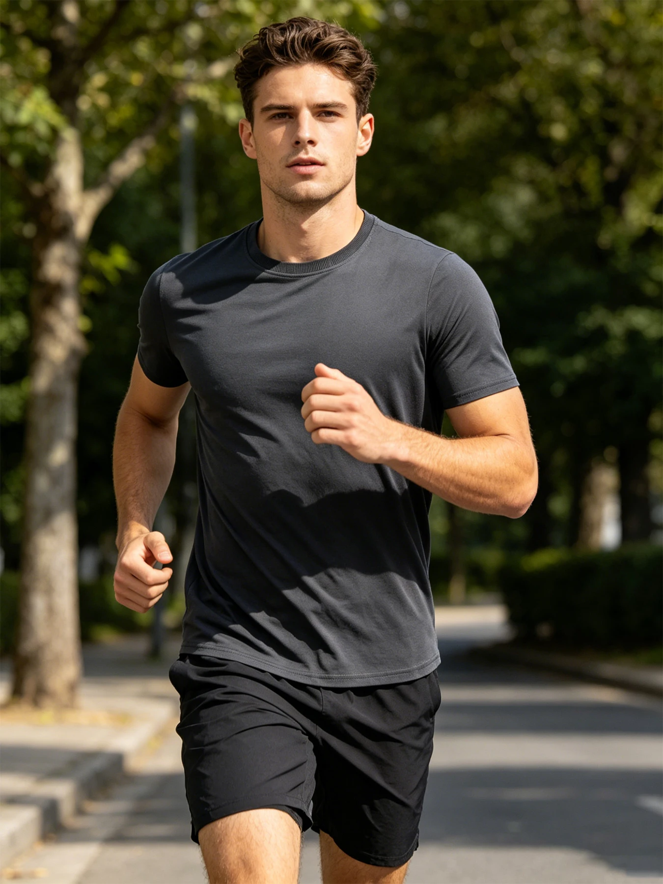 Men's Quick Dry T-Shirt Breathable Stretch Short Sleeve Crew Neck for Gym Running Fitness Blank Tee Summer Casual Wear image 3