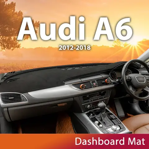 아우디 A6 C7 2012-2018 4G S라인 차량 대시보드 라이트 패드 방지 계기판 플랫폼 데스크 커버 가죽 벨벳 매트 카펫 2013
