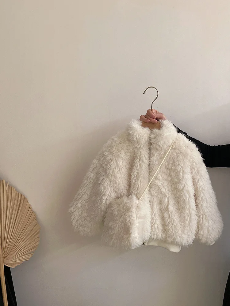 Fashion Wear Teens Thick Warm Warm Fur Wear For Children Trousers Pants Kids Girl Coat Jacket Winter Autumn Outerwear Children