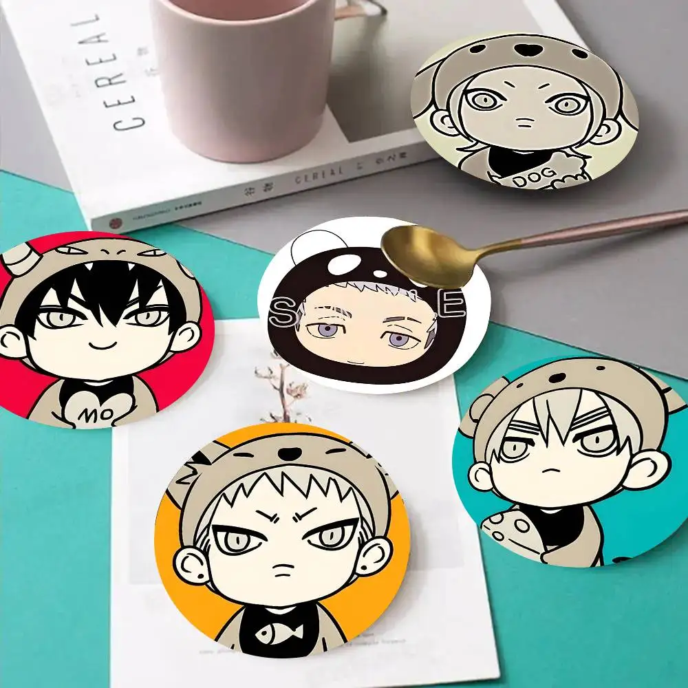 1pc Individuality Korean Anime 19 Days Wooden Coaster Colour Printing Cup Mat Home Desk Decoration Gifts