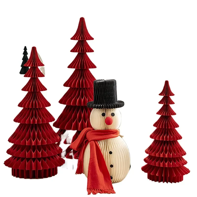 for Christmas decorations origami tree ornaments 2026 new atmosphere scene arrangement shooting props
