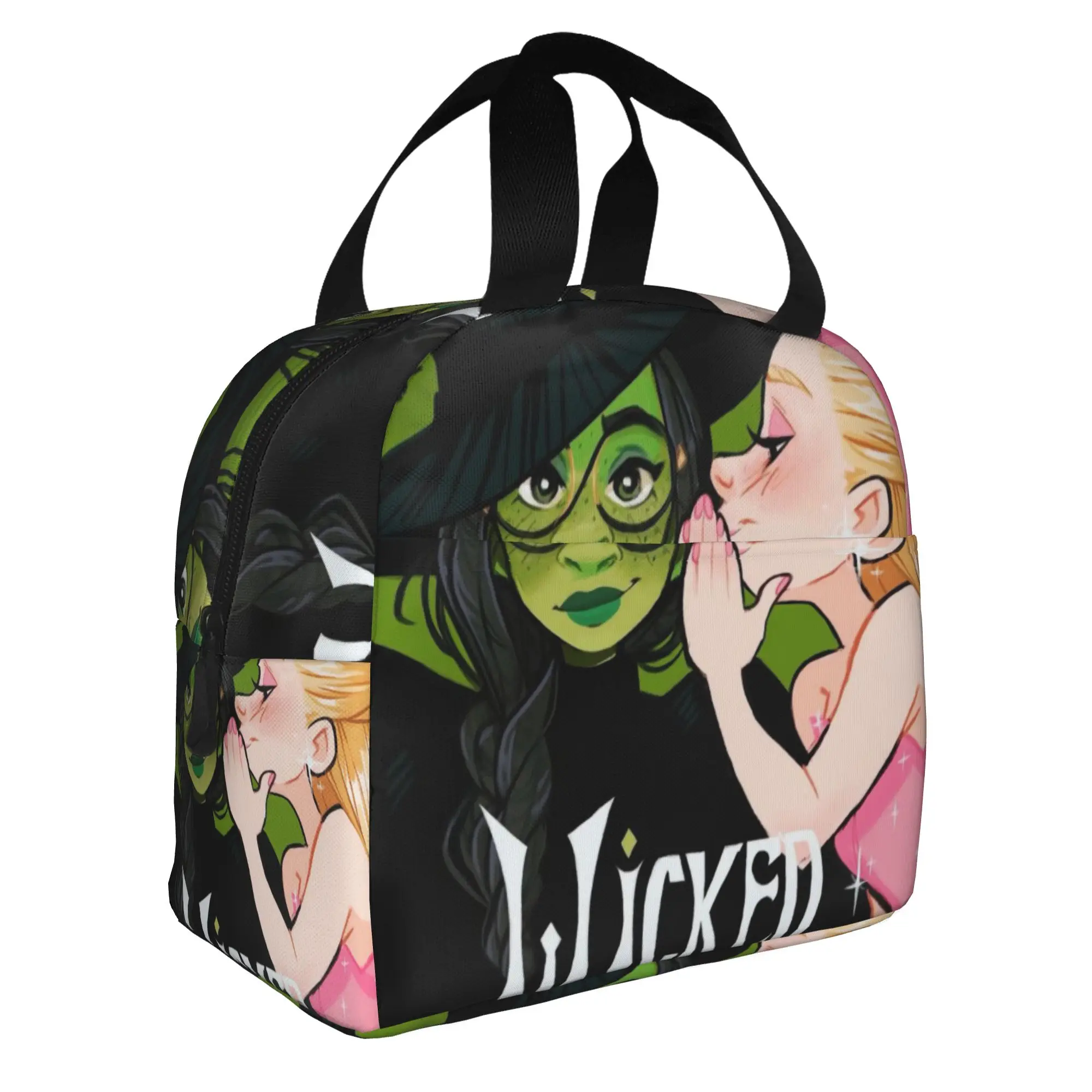 W-Wickeds Cartoon Printed Portable Lunch Boxes Multifunction Musical Movie Thermal Cooler Food Insulated Lunch Bag Office Work