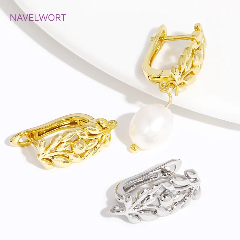 Multi Styles Brass Earwires Fasteners 18K Gold Plated Earring Fixtures,Clasps For Earring,For DIY Earring Making Supplies