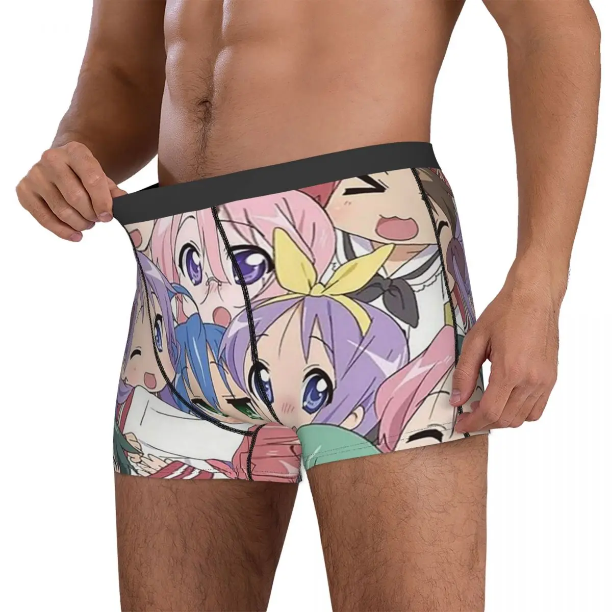 Boxer Underpants Shorts Lucky Star Anime Lucky Star Anime Panties Male Soft Underwear for Homme Man Boyfriend Gifts