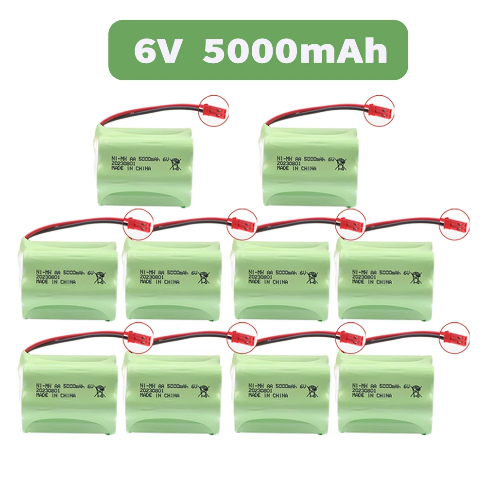 

T model 6V 5000mAh NIMH AA Battery JST Plug For RC Cars Robots Tanks Gun Boats Aa 3000mah 6v Rechargeable Battery Pack 1-10PCS