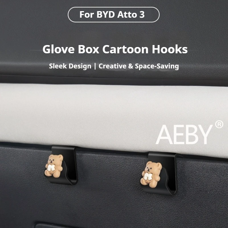

AEBY For BYD Atto 3 Smart Driving Edition 2025 Glove Box Hook, Passenger Side Accessory for Hanging Clothes Bag Hat Organizer