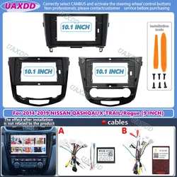 10.1INCH Radio Frame for NISSAN X-Trail Qashqai Rogue 2014-2019 Double Din Android Dash Kit Stereo Player Install Surround Panel