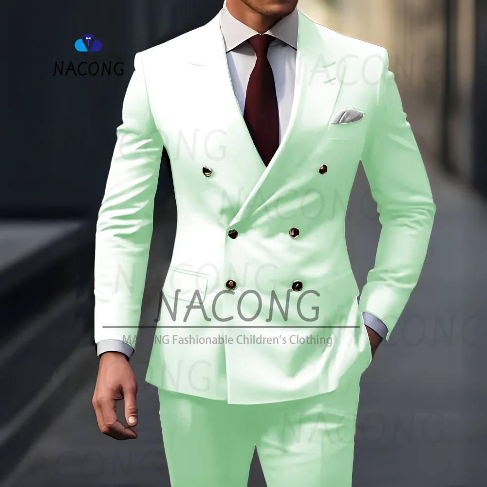 Men Suits 3-Piece Formal Wedding/Business High Quality Fashion  Lapel Blazer Pants Slim Fit Groom Party Tuxedos