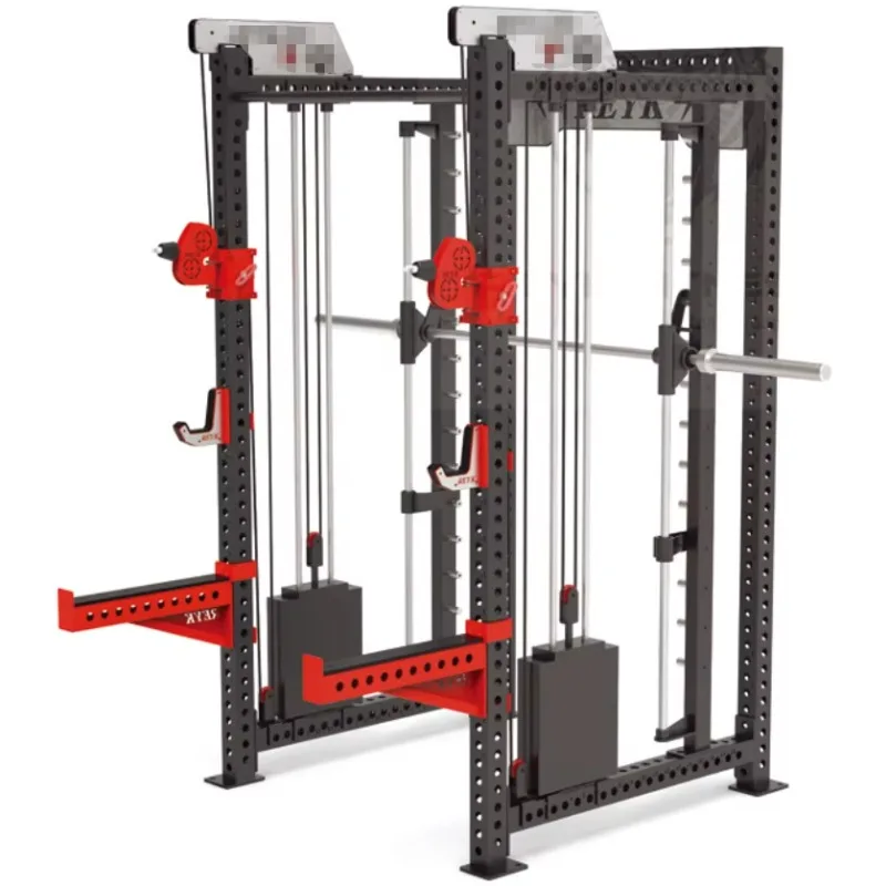 

Многофункциональная тренировочная станция 3-в-1: Смит-машина, стойка для приседаний, комплексное оборудование для фитнеса