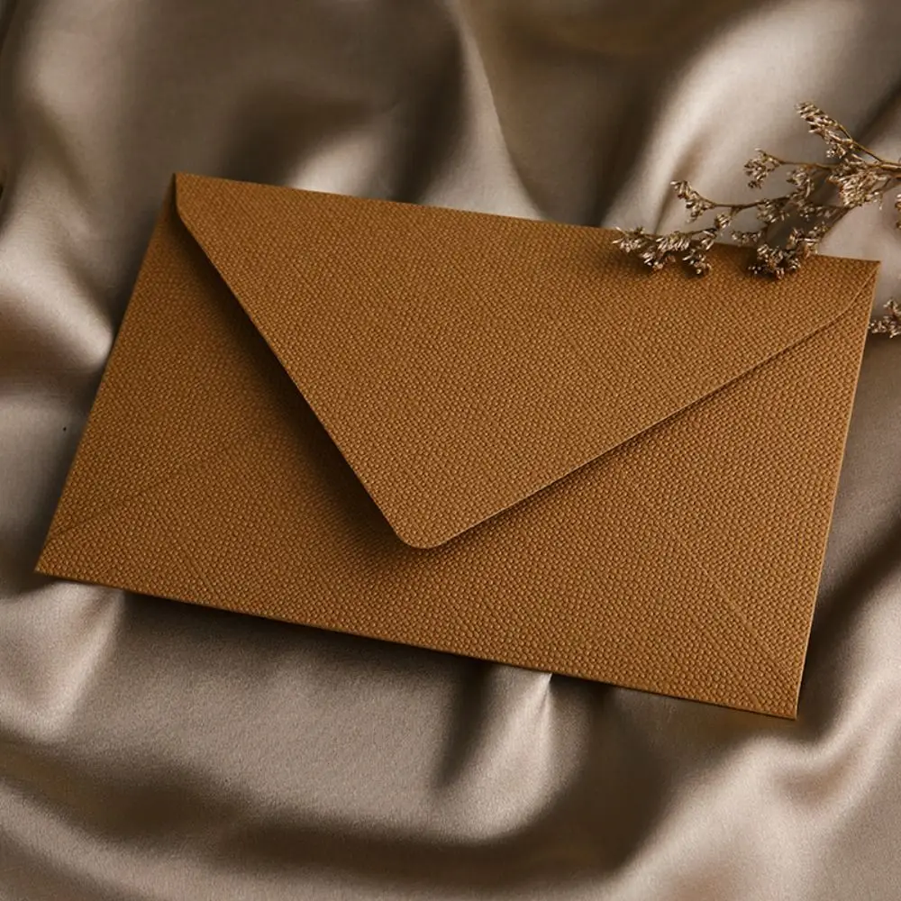 Sobre Retro con textura de lino, pegatina de cera de sellado Simple, sobre de agradecimiento de bendición, tarjeta de invitación artística nostálgica, 10 Uds.