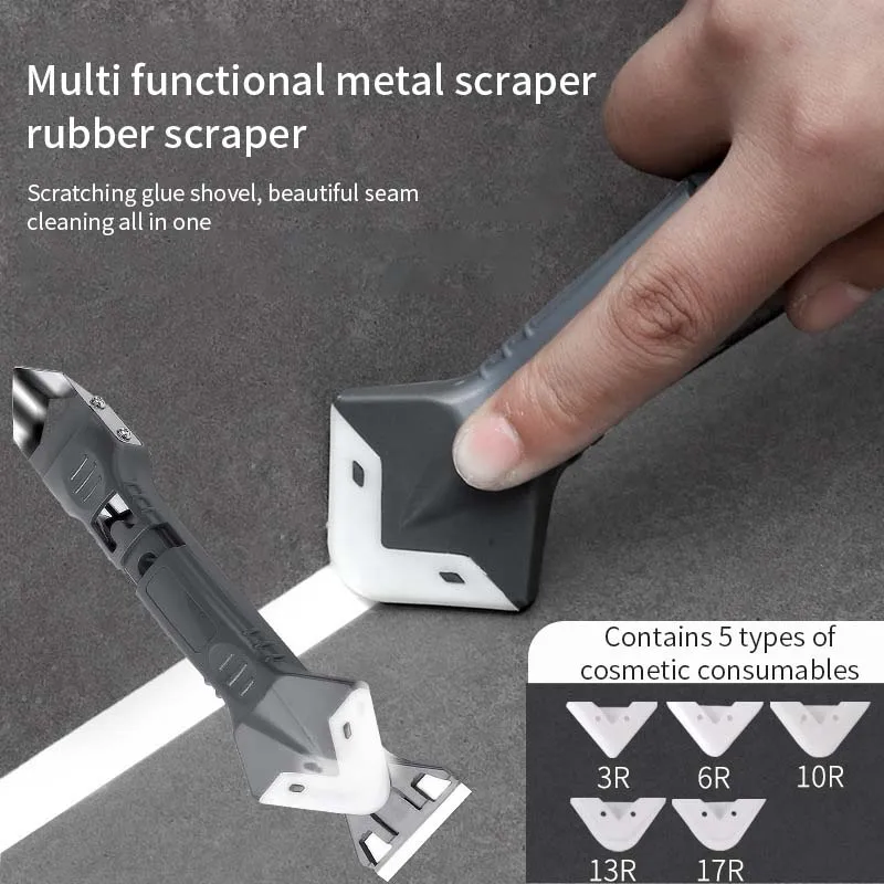 5 In 1 Silicone Scraper Sealant Smooth Remover Tool Set Caulking Finisher Smooth Grout Kit Floor Mould Removal Hand Tools Set