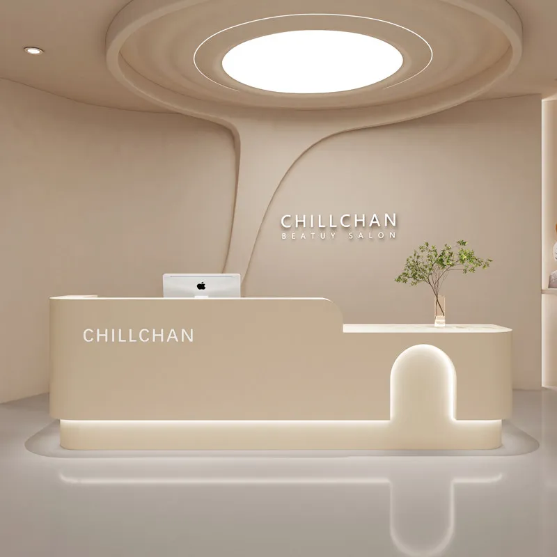 

Bar Luxury Reception Desks Modern Shop Beauty Hotel Restaurant Display Long Reception Desks Company Mostrador Trendy Furniture