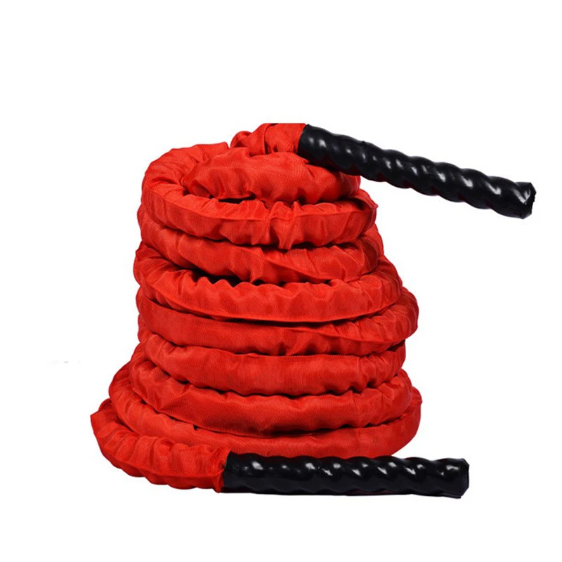 

Factory Direct Heavy Duty Battle Rope Jump Rope 30mm Red Battle Rope for Exercise