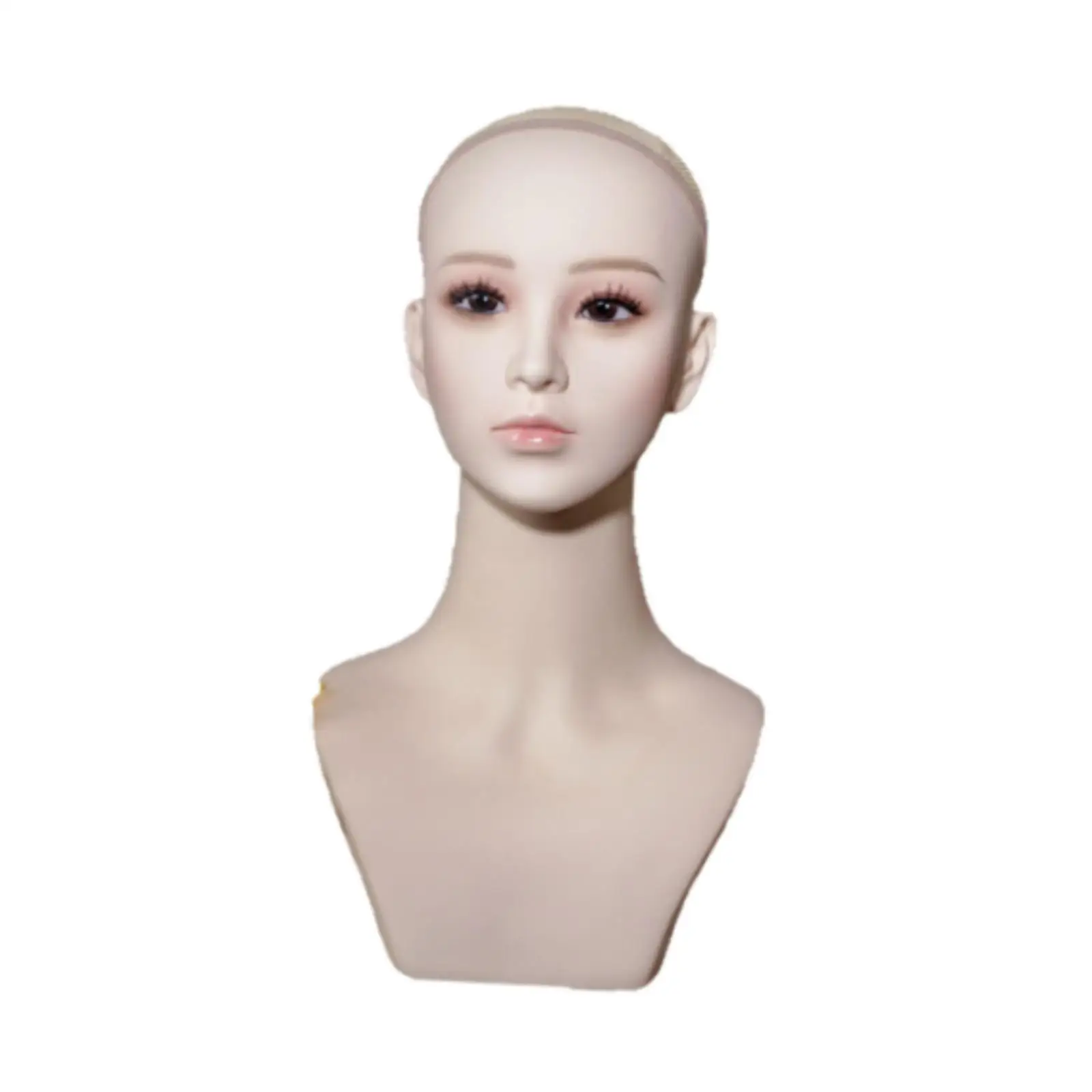 

Female Mannequin Head, Holder, Multipurpose Tabletop Stable Professional Display Model with Makeup for Shopping Mall