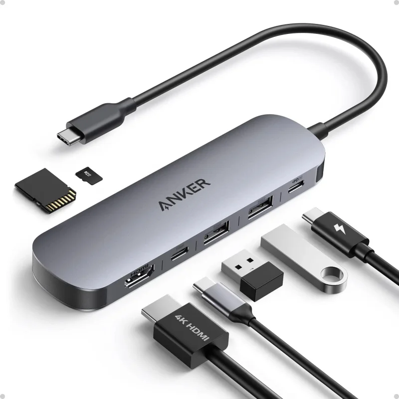 NEW Anker 332 5 in 1 USB C Hub 4K HDMI 100W PD 5Gbps Data for Laptop MacBook Windows Tablet