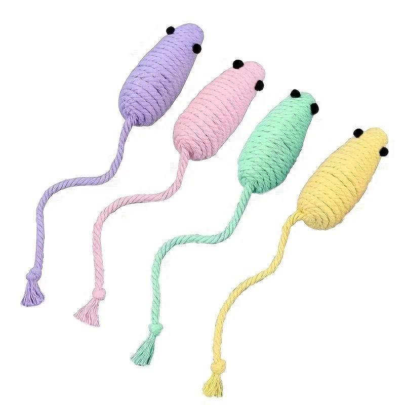 Cat Toys Mouse Shape Cat Chew Toy Interactive Kitten Toy Cotton Rope Hanging Design Cat Supplies  gatos игрушка для кошек